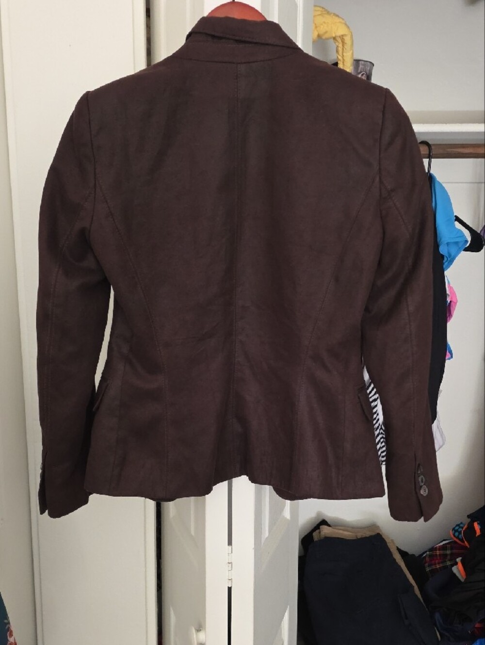 Zara Basic Brown Suede-Look Blazer - Picture 7 of 7